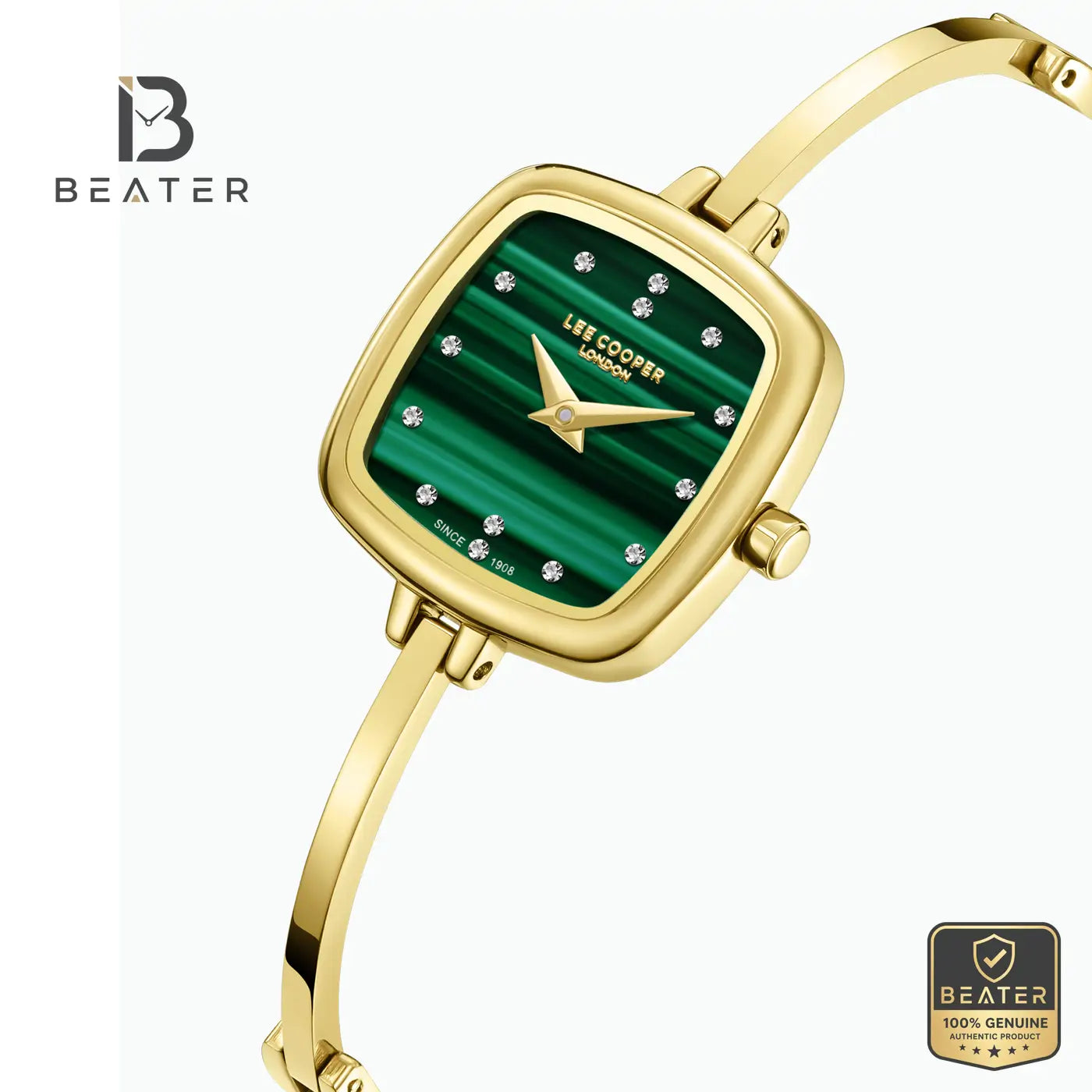 Lee Cooper LC08353.171 Women's Dark Green Malachite Metal Strap Watch Secondary image