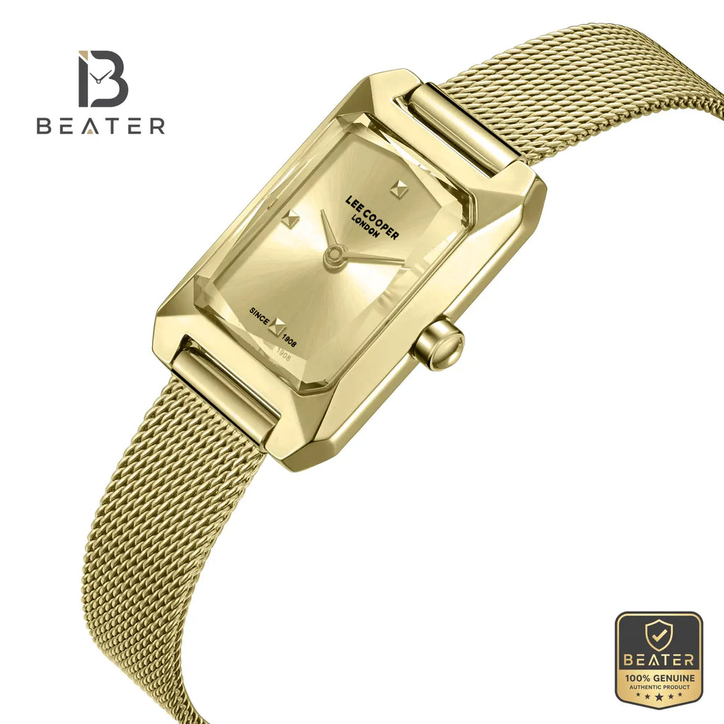 Lee Cooper LC08359.110 Women's Gold Mesh Strap Watch - View 2 - Beater
