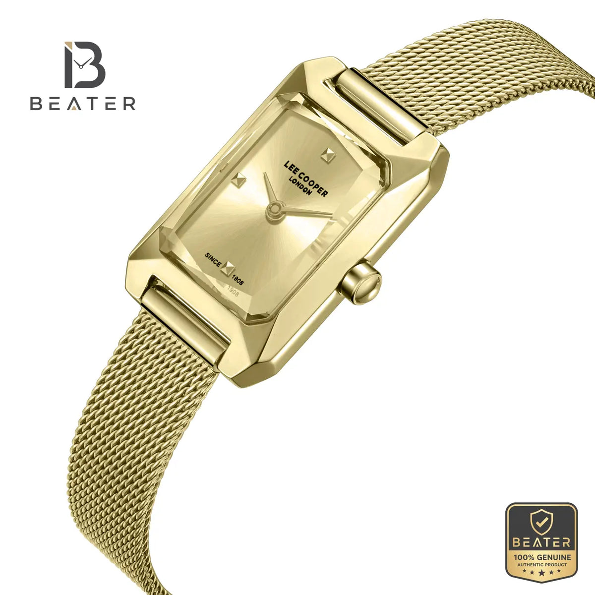 Lee Cooper LC08359.110 Women's Gold Mesh Strap Watch - View 2 - Beater
