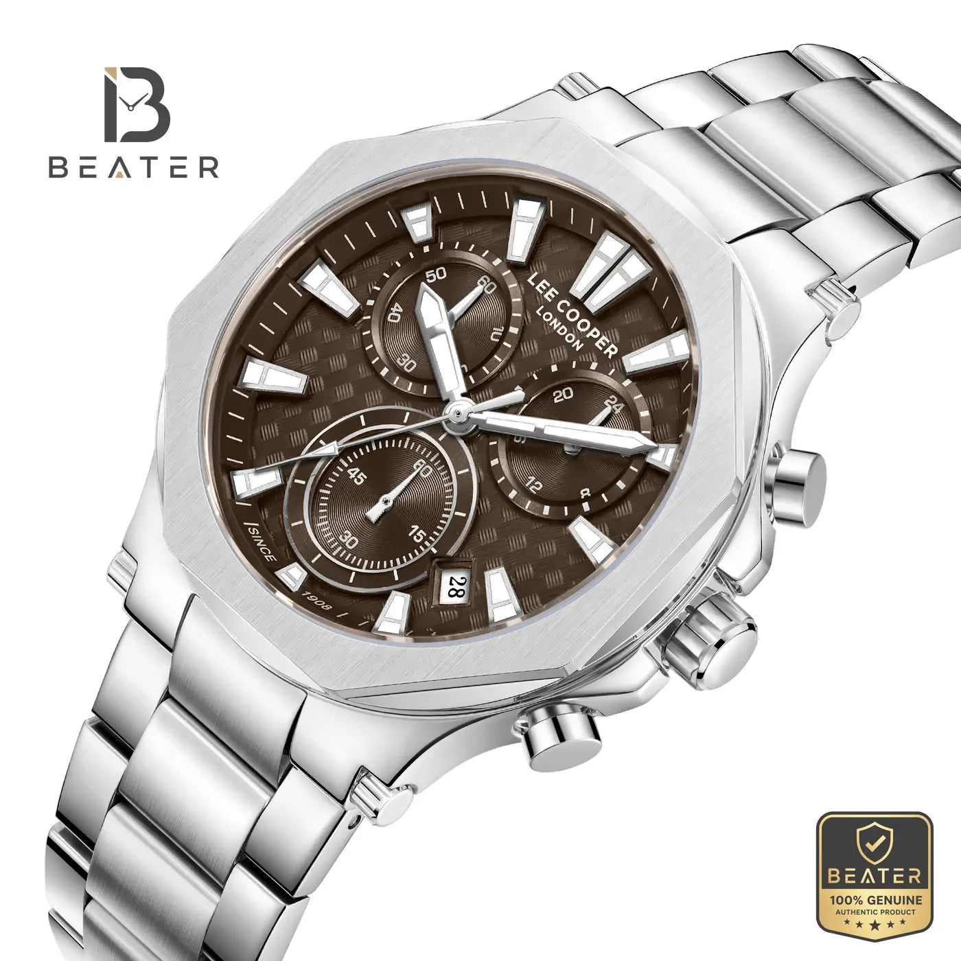 Lee Cooper LC08361.341 Men's Brown Metal Strap Watch Secondary image