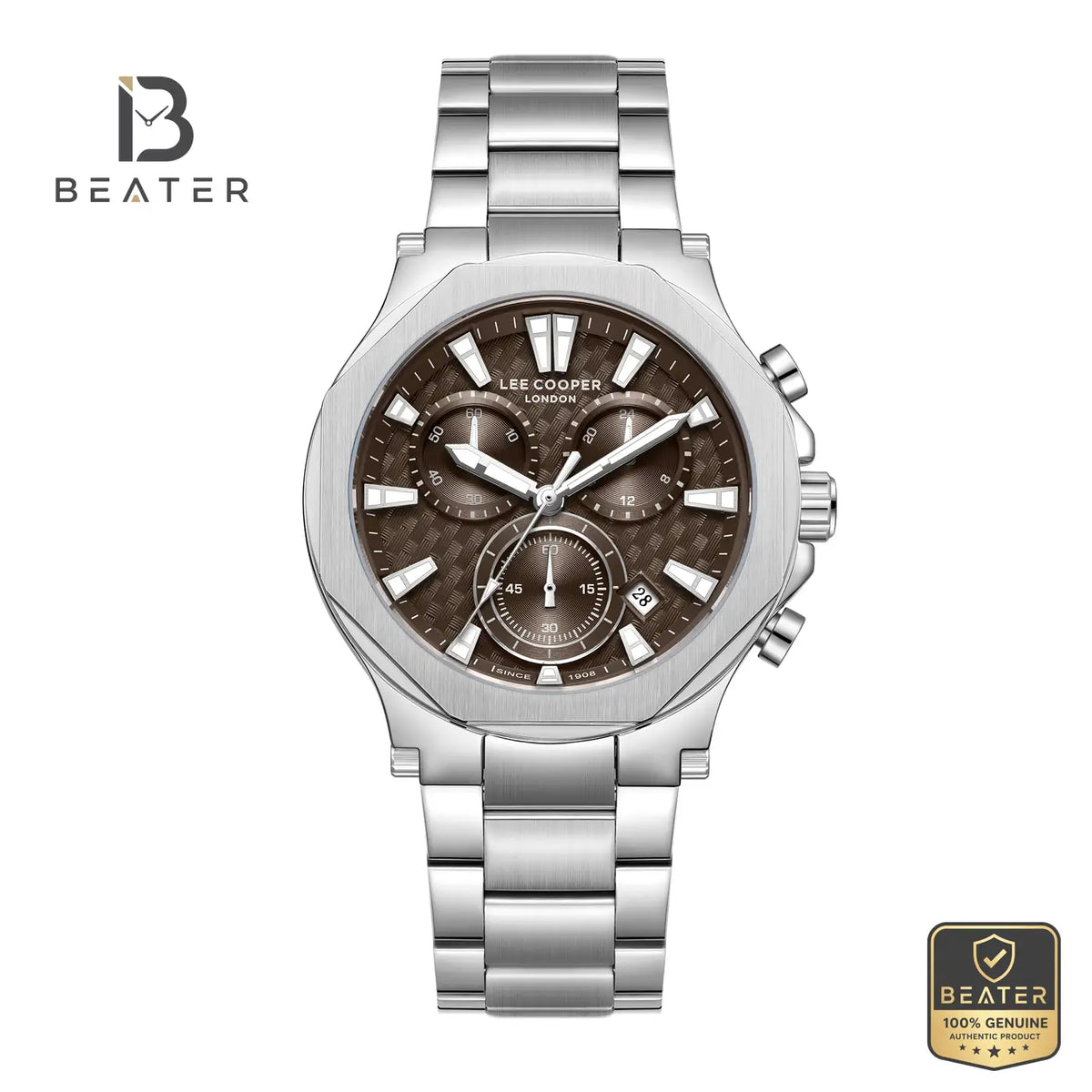 Lee Cooper LC08361.341 Men's Brown Metal Strap Watch - Beater