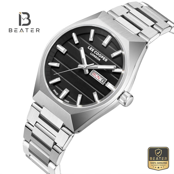Lee Cooper LC08363.350 Men's Gun Black Metal Strap Watch - View 2 - Beater