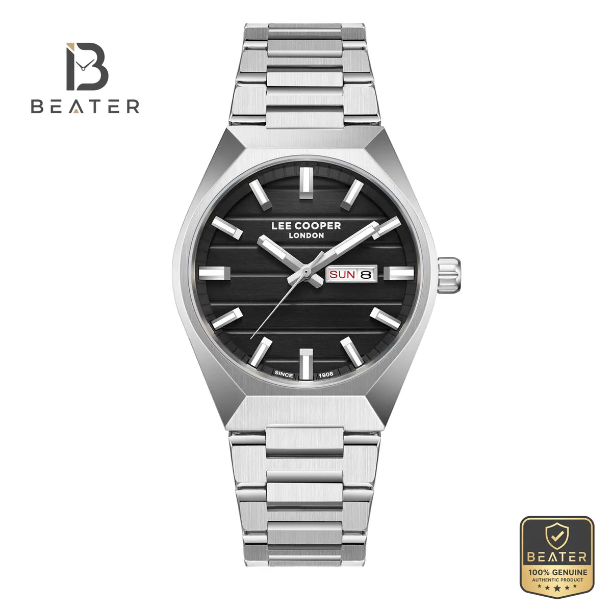 Lee Cooper LC08363.350 Men's Gun Black Metal Strap Watch - Beater Main image