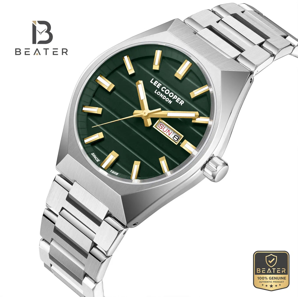 Lee Cooper LC08363.370 Men's Green Metal Strap Watch - View 2 - Beater