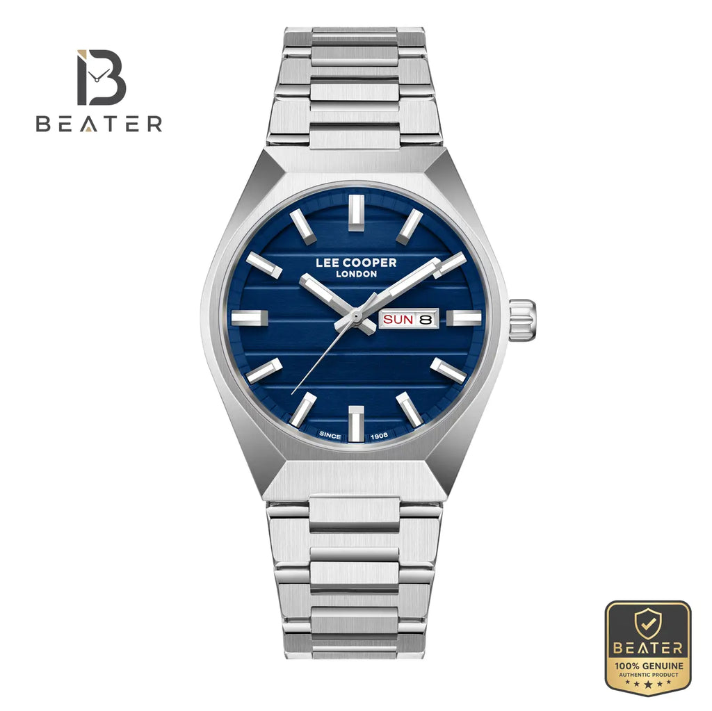 Lee Cooper LC08363.390 Men's Dark Blue Metal Strap Watch - Beater