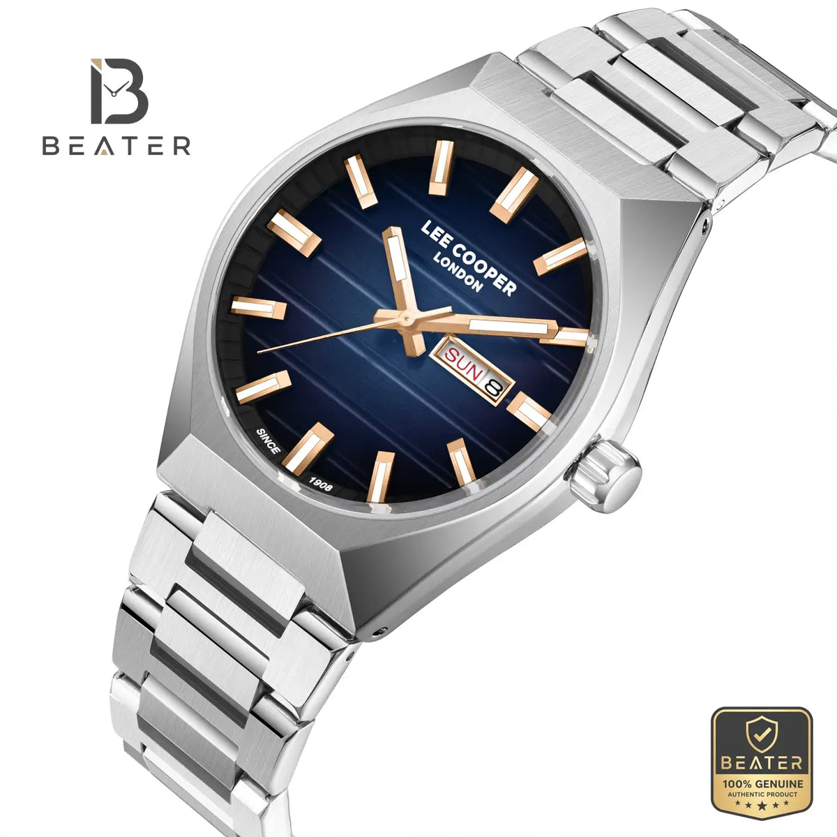 Lee Cooper LC08363.391 Men's Blue to Black Metal Bracelet Watch - View 2 - Beater