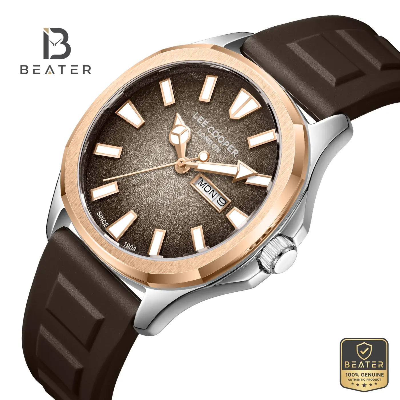 Lee Cooper LC08364.542 Men's Grey To Brown Silicone Strap Watch Secondary image