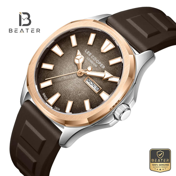 Lee Cooper LC08364.542 Men's Grey To Brown Silicone Strap Watch - View 2 - Beater
