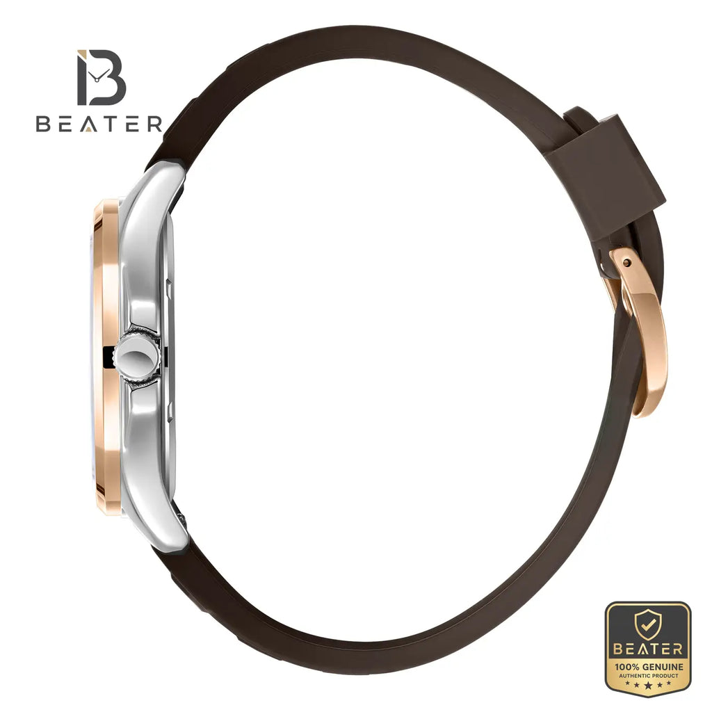 Lee Cooper LC08364.542 Men's Grey To Brown Silicone Strap Watch - View 3 - Beater