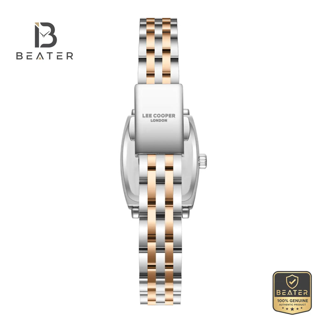 Lee Cooper LC08370.520 Women's White Mop Silver/Rose Gold Metal Strap Watch - View 4 - Beater