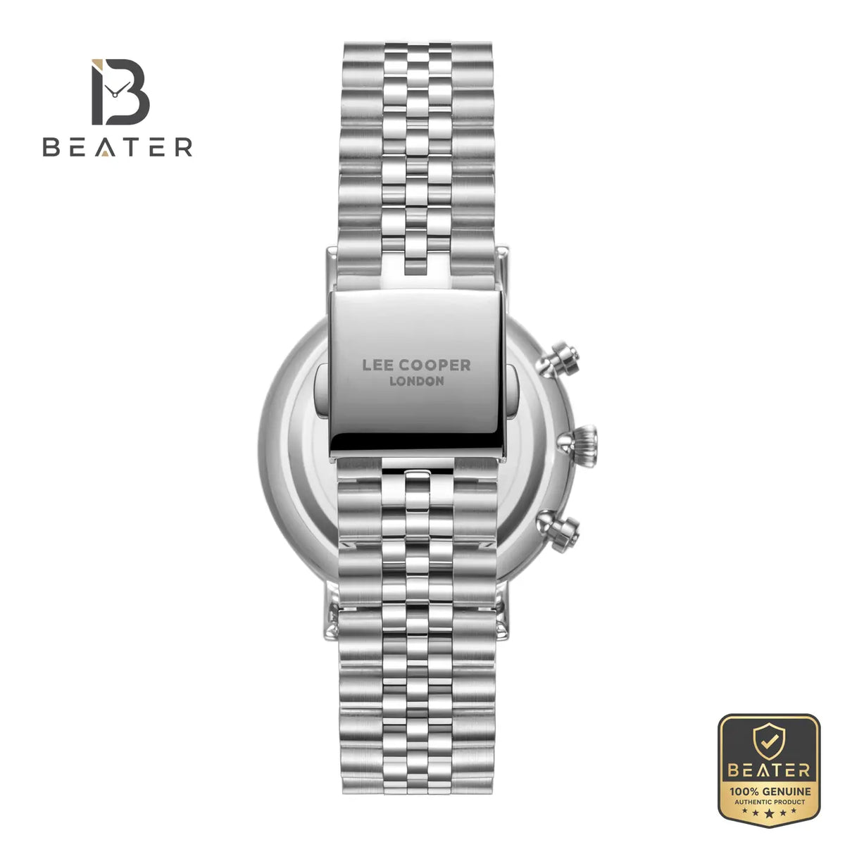 Lee Cooper LC08372.330 Men's Silver Metal Strap Watch - View 4 - Beater