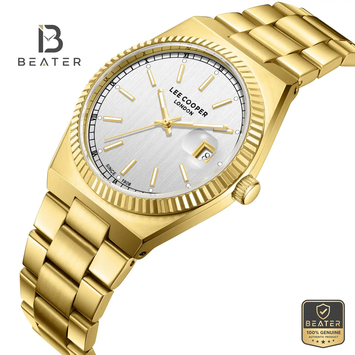 Lee Cooper LC08374.130 Men's Silver Dial Metal Strap Watch Secondary image