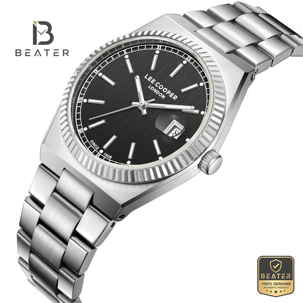 Lee Cooper LC08374.350 Men's Gun Black Metal Strap Watch - View 2 - Beater