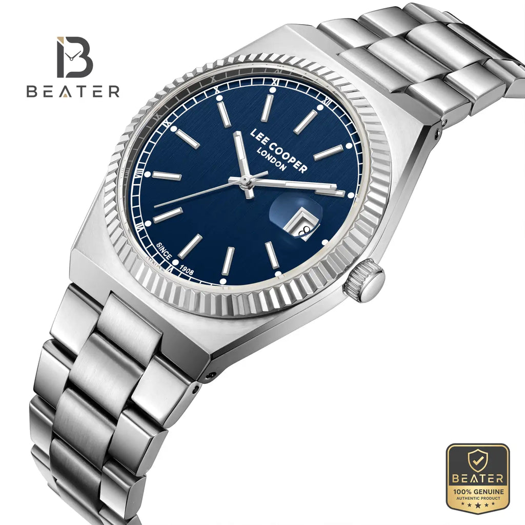 Lee Cooper LC08374.390 Men's Dark Blue Metal Strap Watch - View 2 - Beater