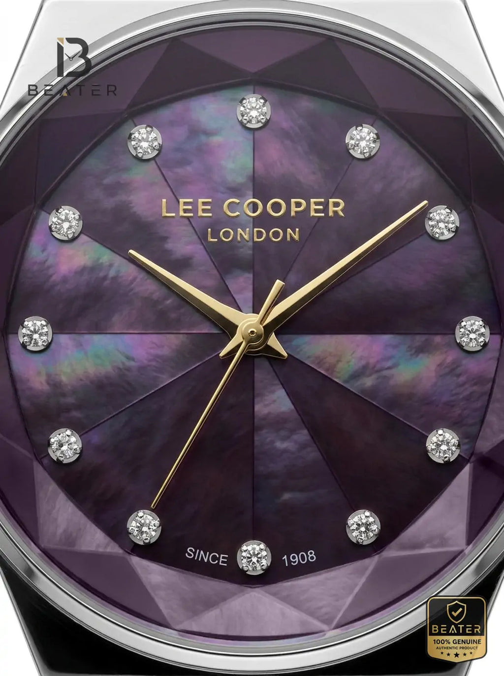 Lee Cooper LC08378.381 Women's Purple Mop Metal Strap Watch - View 4 - Beater