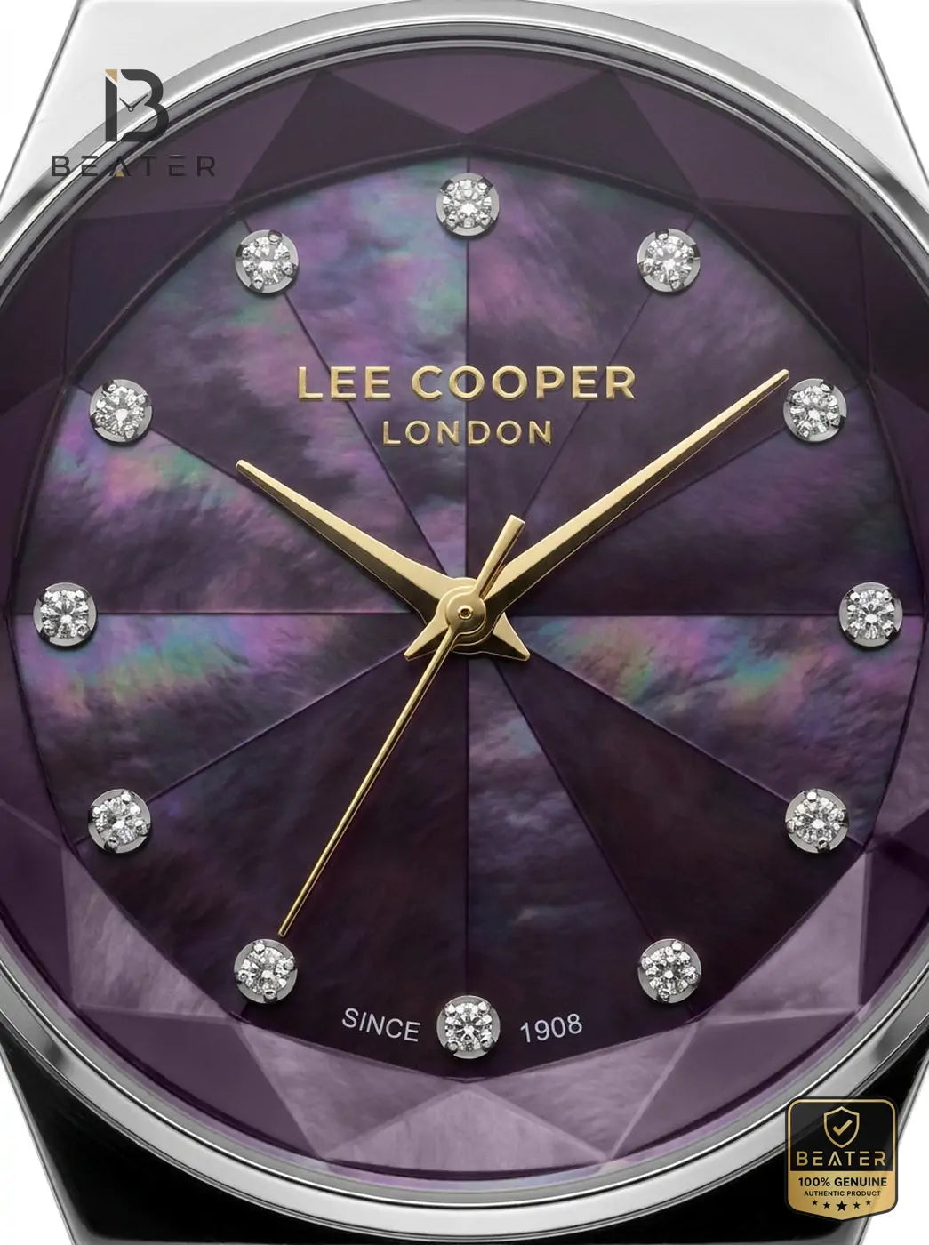 Lee Cooper LC08378.381 Women's Purple Mop Metal Strap Watch - View 4 - Beater