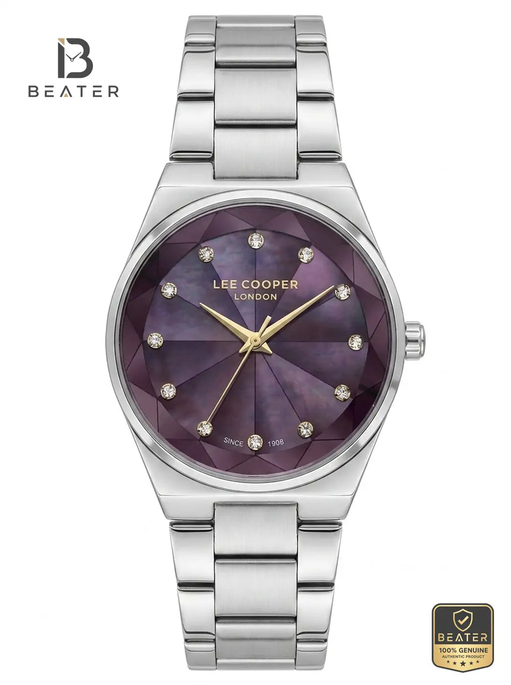 Lee Cooper LC08378.381 Women's Purple Mop Metal Strap Watch - Beater