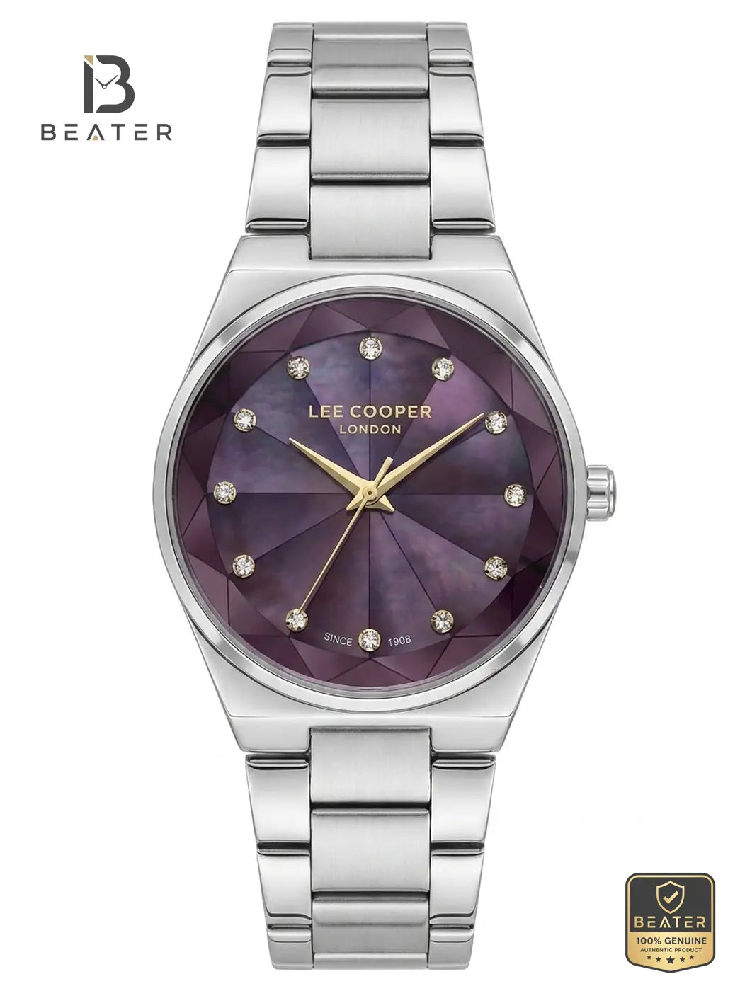 Lee Cooper LC08378.381 Women's Purple Mop Metal Strap Watch - Beater