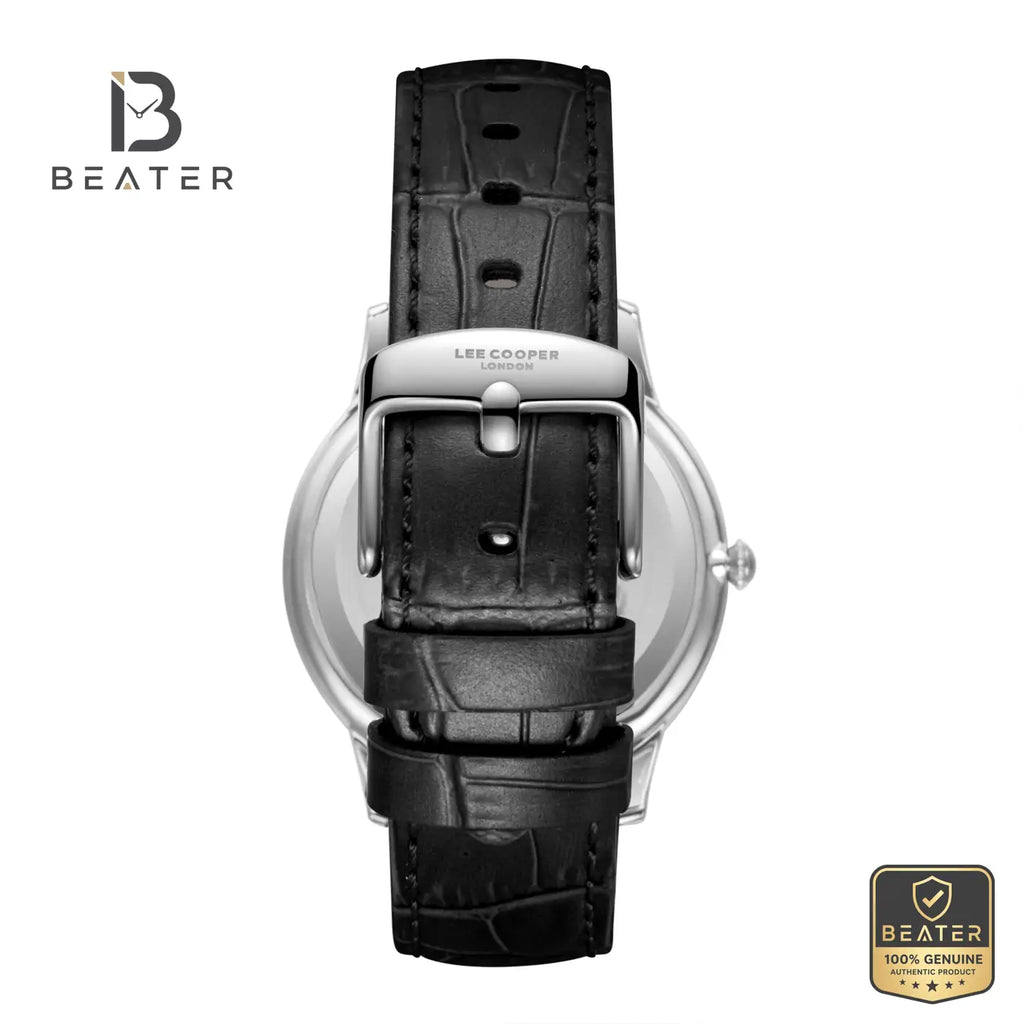 Lee Cooper LC08379.331 Men's Silver Leather Strap Watch - View 4 - Beater