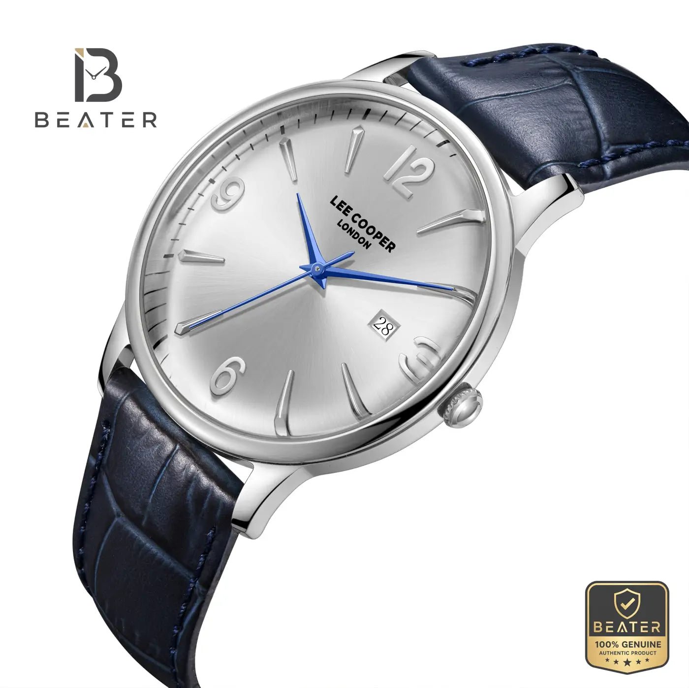 Lee Cooper LC08379.339 Men's Silver Leather Strap Watch Secondary image