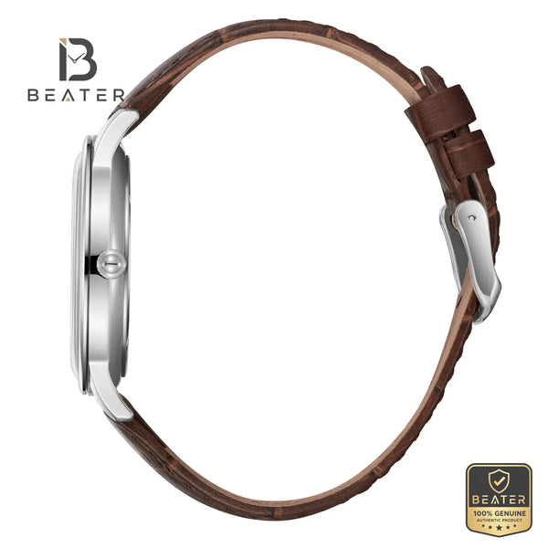 Lee Cooper LC08379.362 Men's Rose Gold Leather Strap Watch - View 3 - Beater
