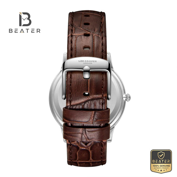 Lee Cooper LC08379.362 Men's Rose Gold Leather Strap Watch - View 4 - Beater