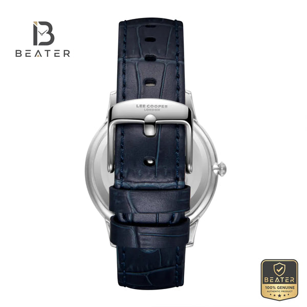Lee Cooper LC08379.399 Men's Dark Blue Leather Strap Watch - View 4 - Beater