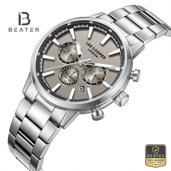 Lee Cooper LC08382.360 Men's Grey Metal Strap Watch - View 2 - Beater