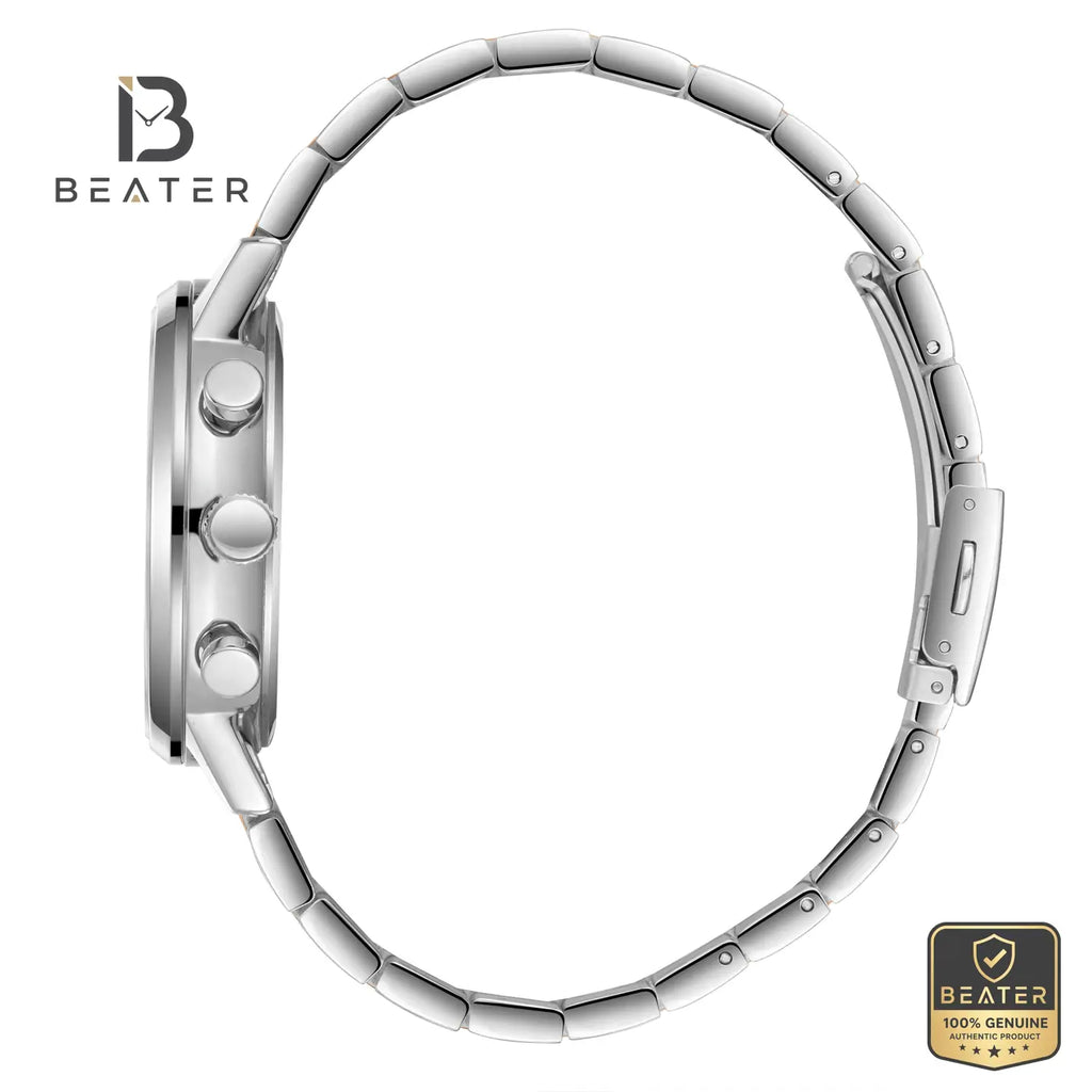Lee Cooper LC08382.530 Men's Silver/Rose Gold Metal Strap Watch - View 3 - Beater