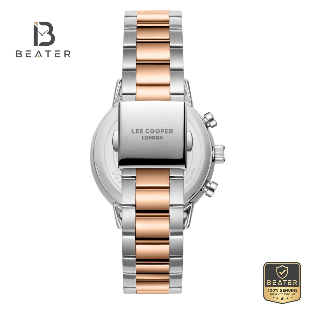 Lee Cooper LC08382.530 Men's Silver/Rose Gold Metal Strap Watch - View 4 - Beater