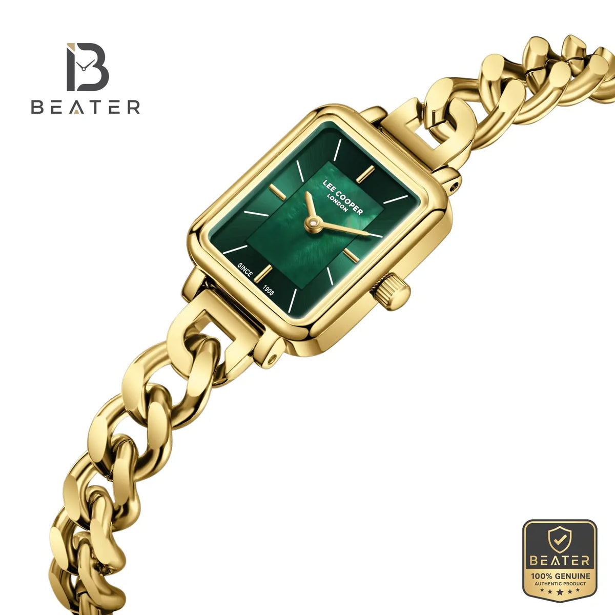 Lee Cooper LC08384.170 Women's Green Mop Metal Strap Watch - View 2 - Beater