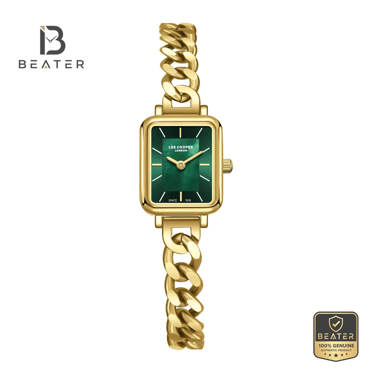 Lee Cooper LC08384.170 Women's Green Mop Metal Strap Watch - Beater