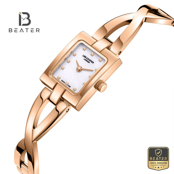 Lee Cooper LC08385.420 Women's White Mop Metal Strap Watch - View 2 - Beater