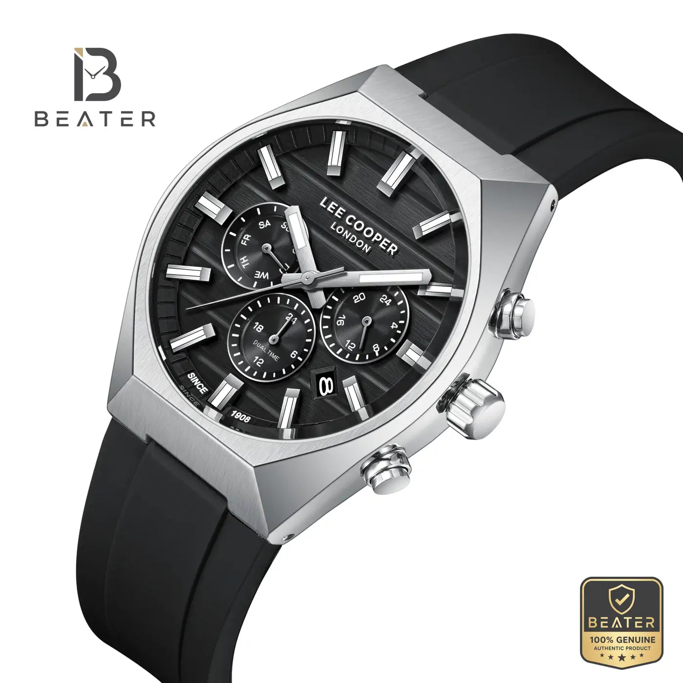 Lee Cooper LC08388.351 Men's Black Silicone Strap Watch Secondary image