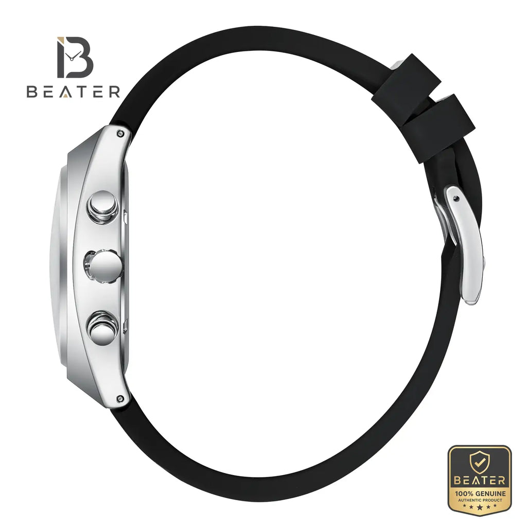 Lee Cooper LC08388.351 Men's Black Silicone Strap Watch - View 3 - Beater