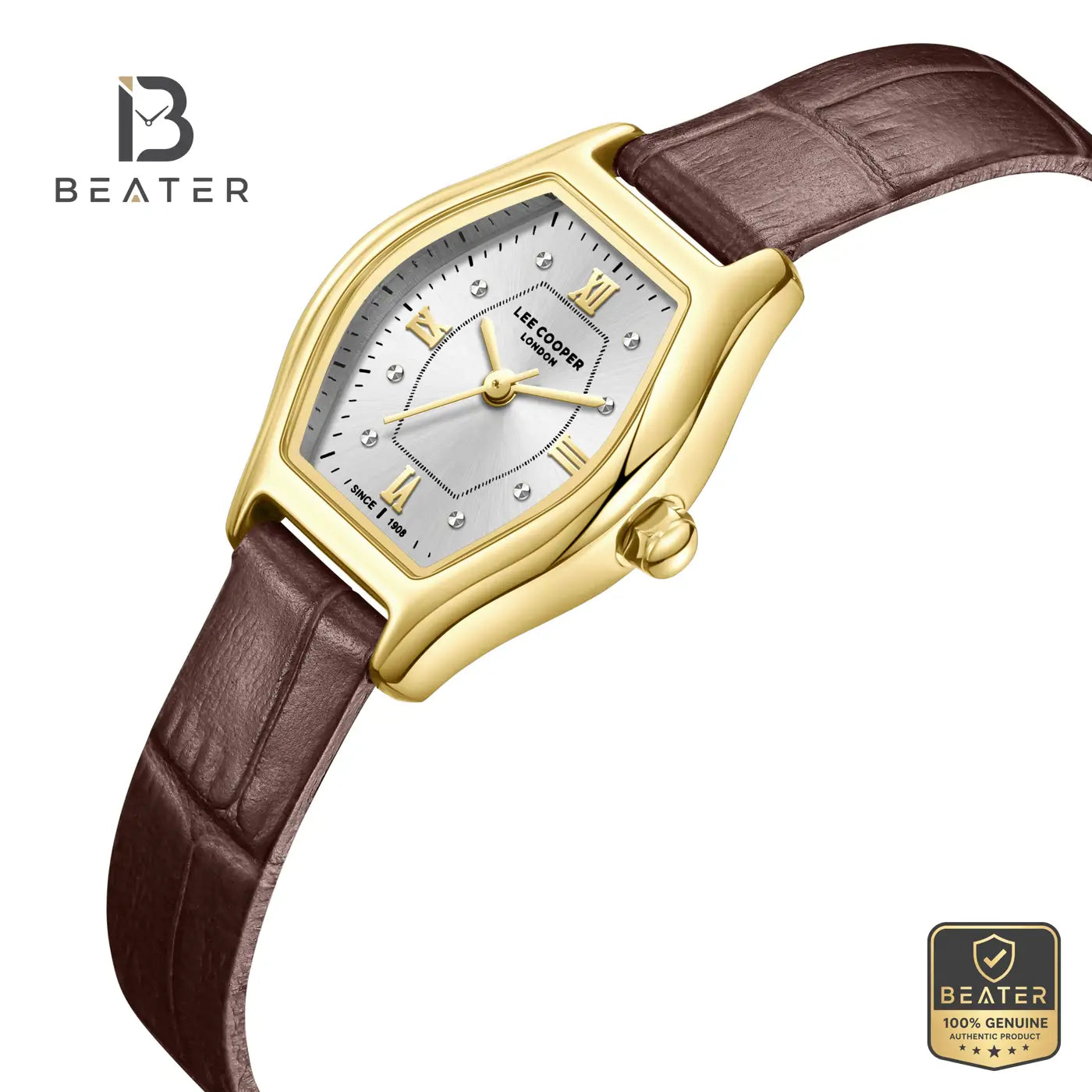 Lee Cooper LC08392.432 Women's Silver Leather Strap Watch Secondary image