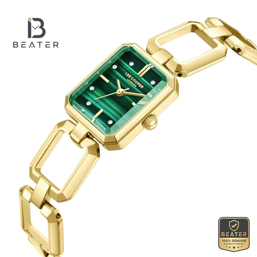 Lee Cooper LC08393.170 Women's Dark Green Malachite Metal Strap Watch - View 2 - Beater
