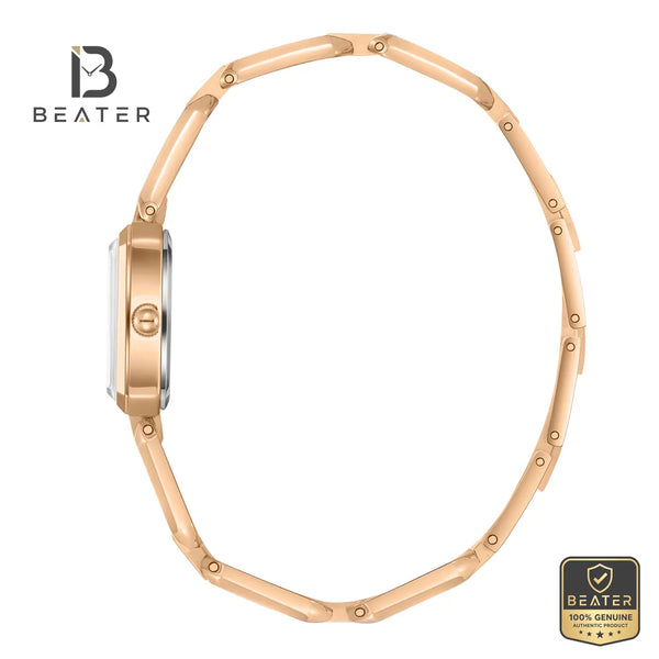 Lee Cooper LC08393.430 Women's Silver Dial Rose Gold Metal Strap Watch - View 3 - Beater