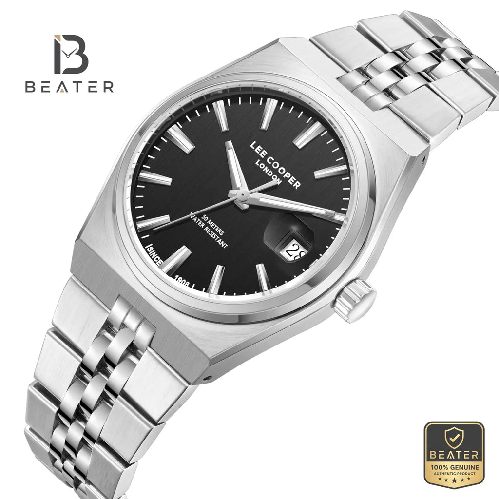 Lee Cooper LC08397.350 Men's Black Metal Strap Watch - View 2 - Beater