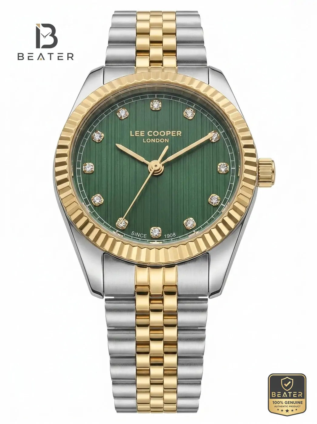 Lee Cooper LC08400.270 Women's Green Metal Strap Watch - View 3 - Beater