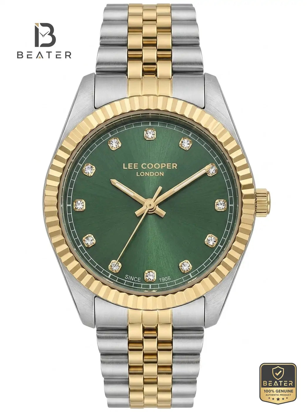 Lee Cooper LC08400.270 Women's Green Metal Strap Watch - Beater