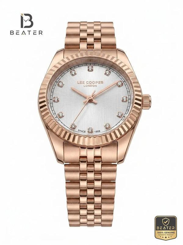 Lee Cooper LC08400.430 Women's Silver Dial Metal Strap Watch - View 3 - Beater
