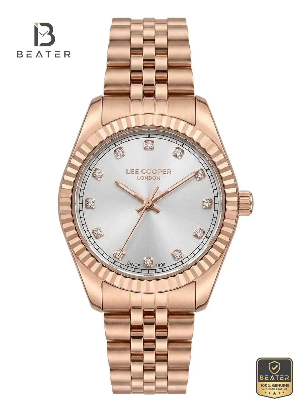Lee Cooper LC08400.430 Women's Silver Dial Metal Strap Watch - Beater Main image