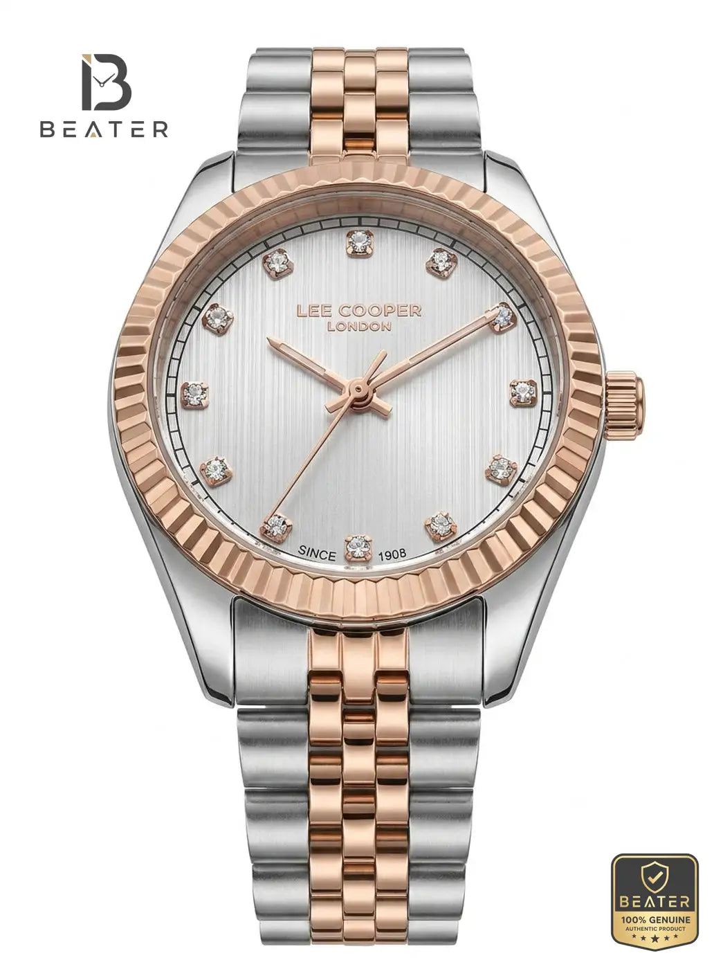 Lee Cooper LC08400.530 Women's Silver Dial Gold Metal Strap Watch Secondary image
