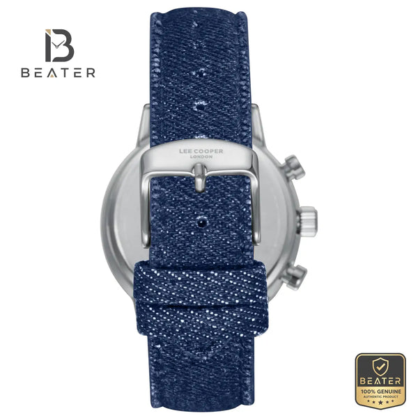 Lee Cooper LC08401.339 Men's Silver Leather Strap Watch - View 4 - Beater