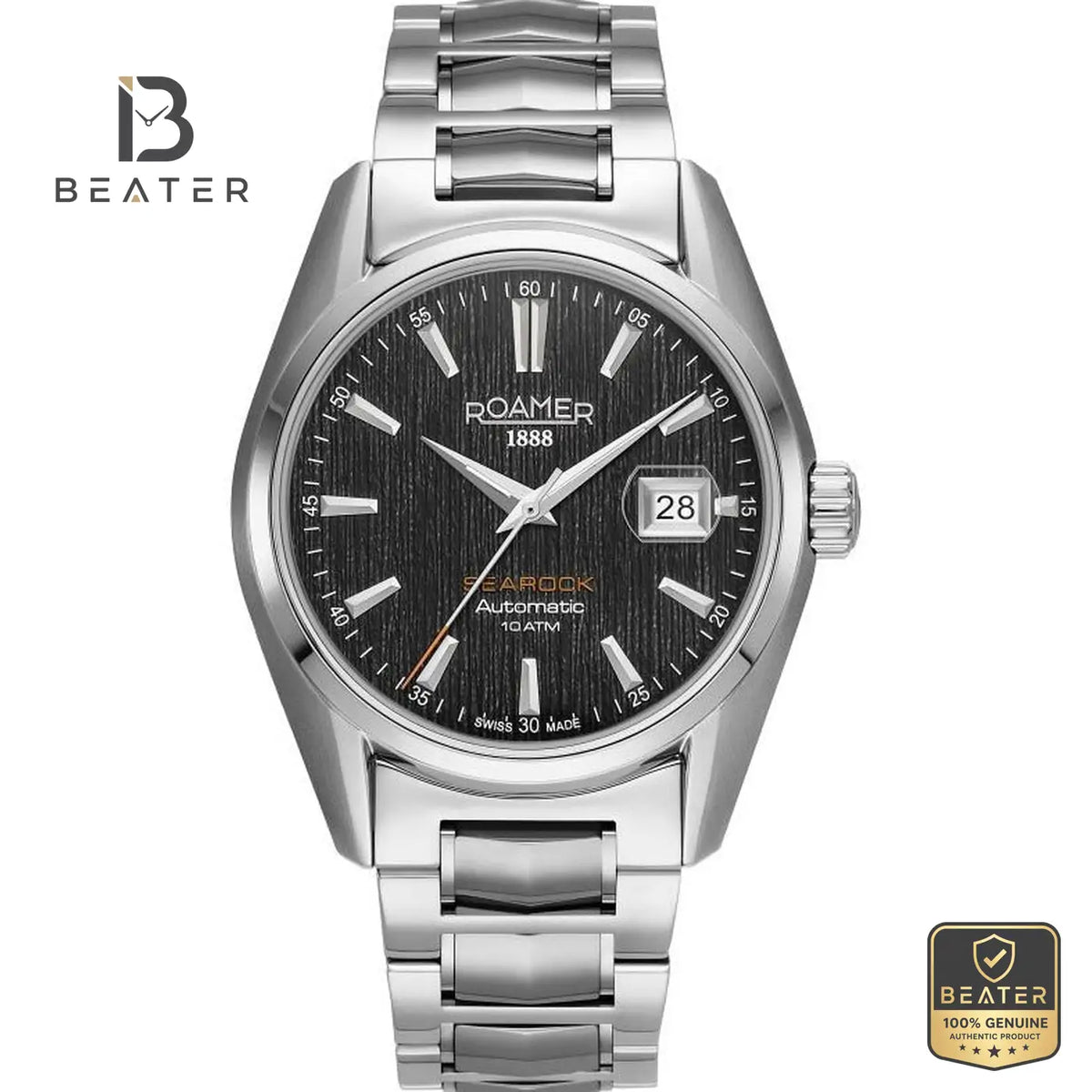 Roamer 210665 41 55 20 Men's Black Stainless Steel Bracelet Watch - Beater Main image