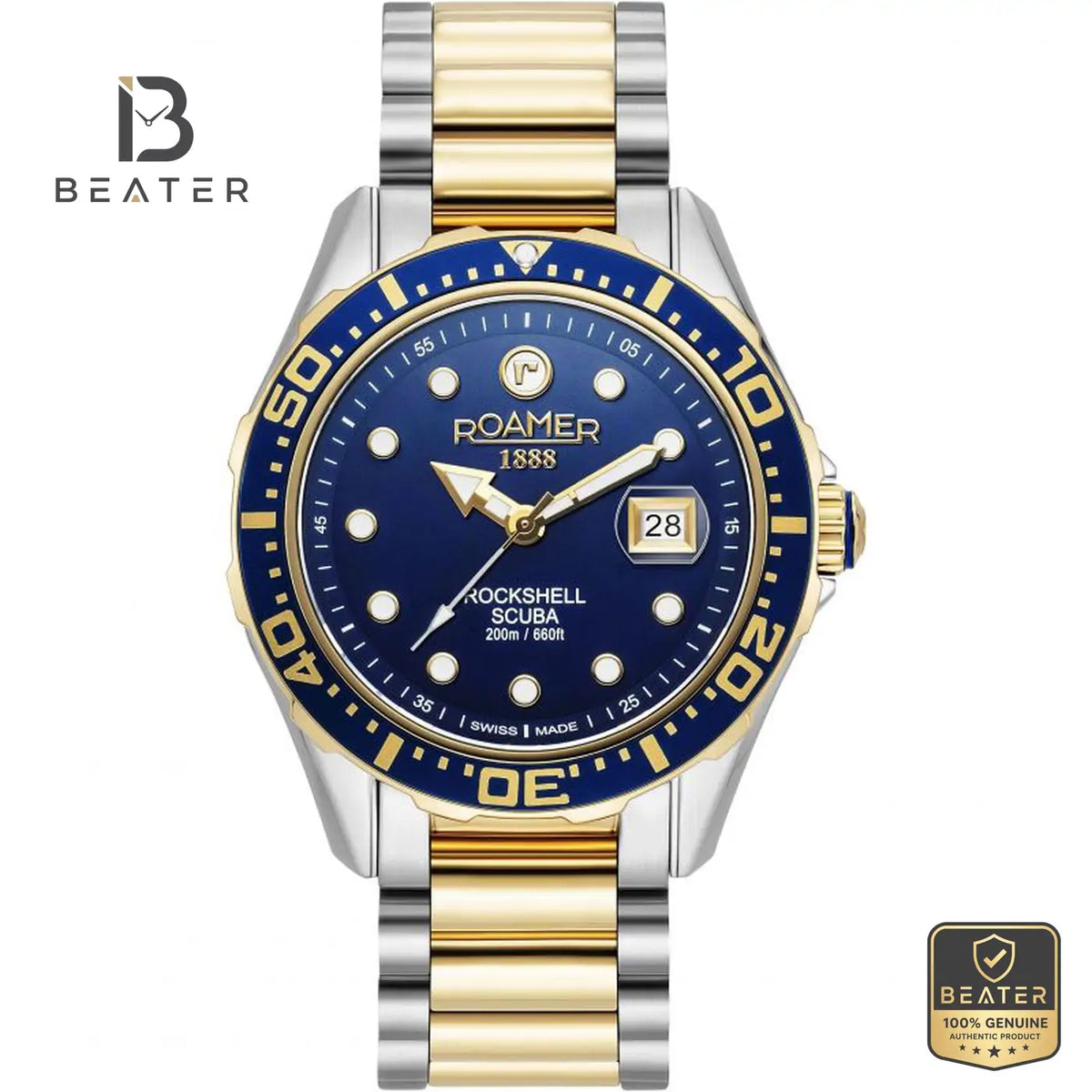 Roamer 220858-47-45-50 Men's Blue Metal Bracelet Watch - Beater Main image