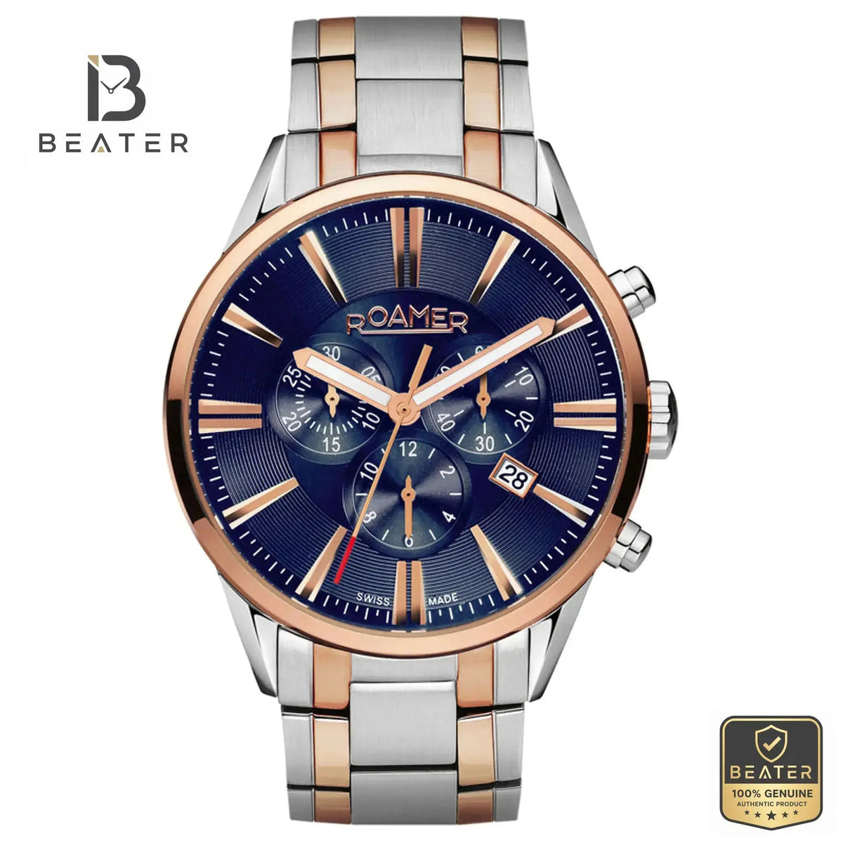 Roamer 508837 49 85 50 Men's Black Chronograph Watch Front Dial View - Beater Main image