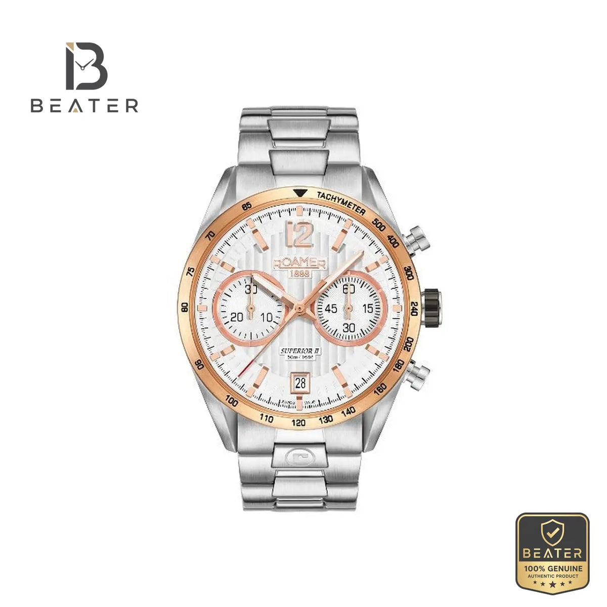 Roamer 510902-49-14-50 Men's Golden & White Bracelet Watch - Beater Main image