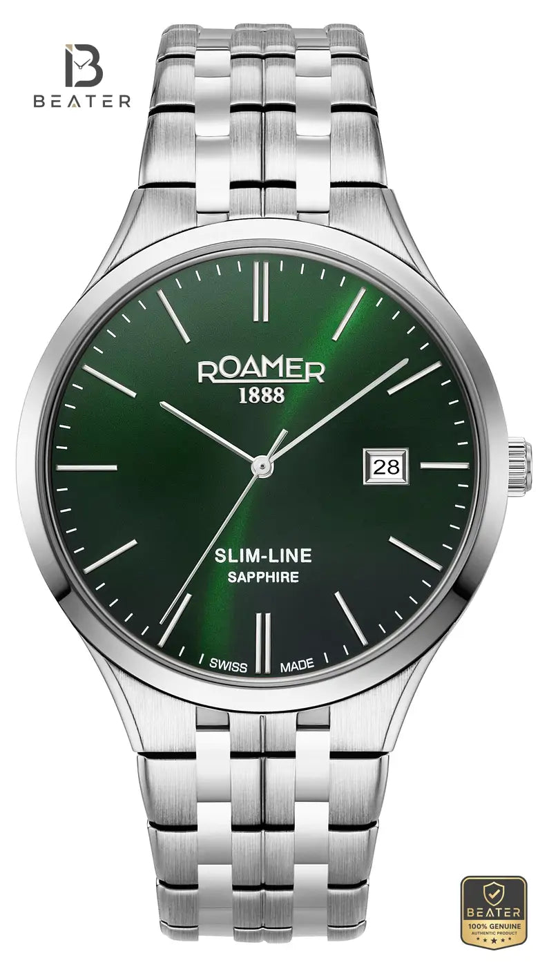 Roamer 512833 41 75 20 Men's Green Stainless Steel Bracelet Watch - Beater